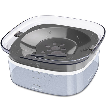 Large 2L Transparent Spill Proof Dog Bowl