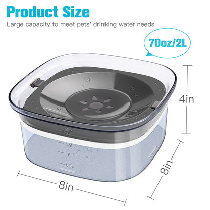Large 2L Transparent Spill Proof Dog Bowl