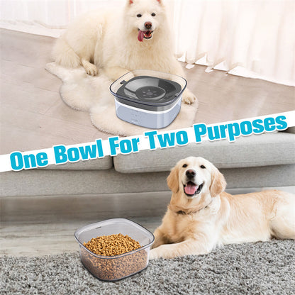 Large 2L Transparent Spill Proof Dog Bowl