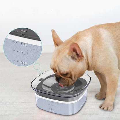 Large 2L Transparent Spill Proof Dog Bowl